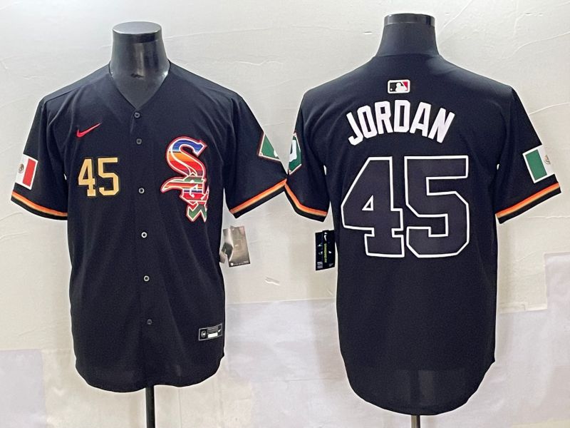 Men 2025 Chicago White Sox #45 Jordan Black Game Nike MLB Jersey style 53->new york yankees->MLB Jersey
